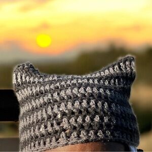 Gray Knitted Cat Ear Beanie